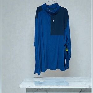 Tek Gear Men's Long Sleeve Blue Half-Zip Shirt size 4XB NWT